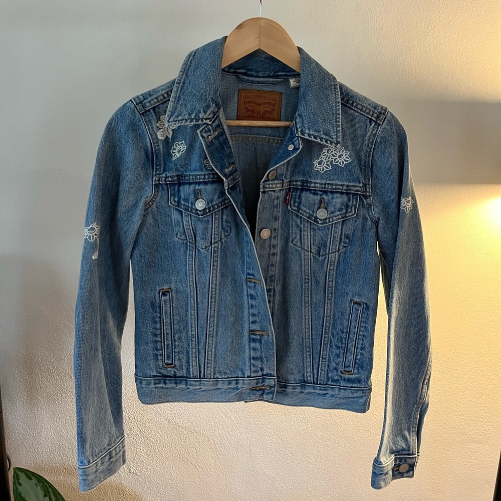 Levi’s Denim Flower Embroidered Jacket